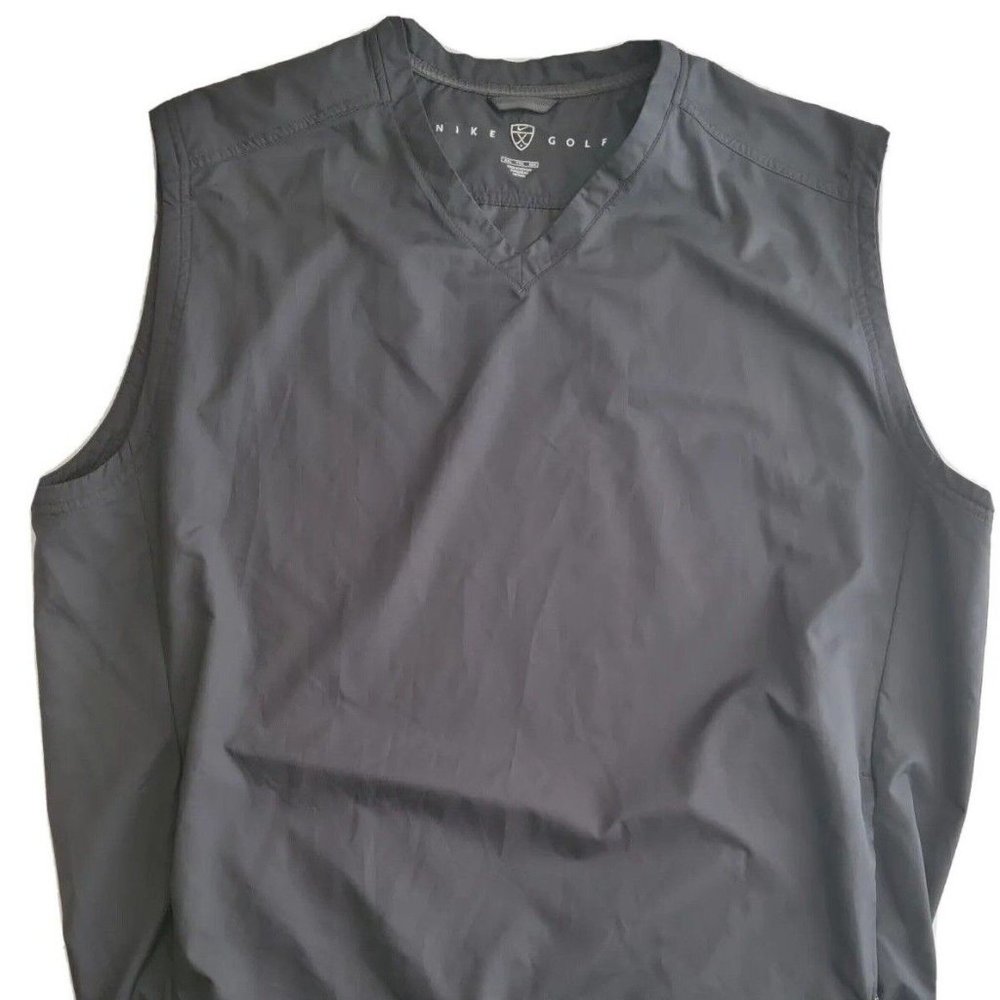 Nike Golf Vest Jacket Men's Size 2XL Black Sleeveless Pullover 2 Pockets